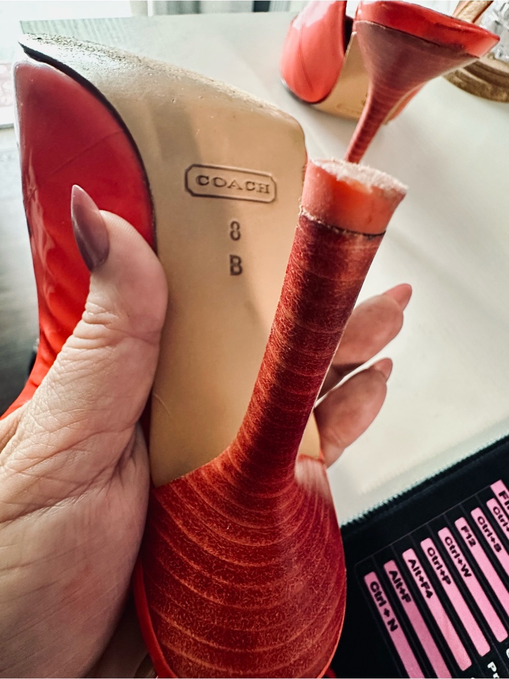 Coach Red Patent Slingback Pointed Pumps - Picture 5 of 7